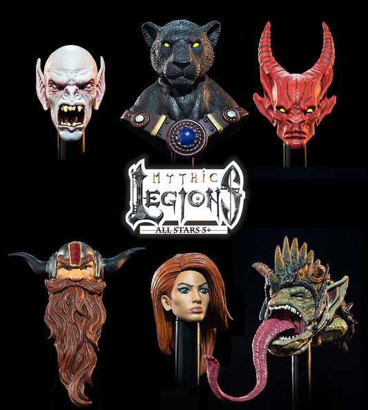 Mythic Legions: All-Stars Heads Pack 1