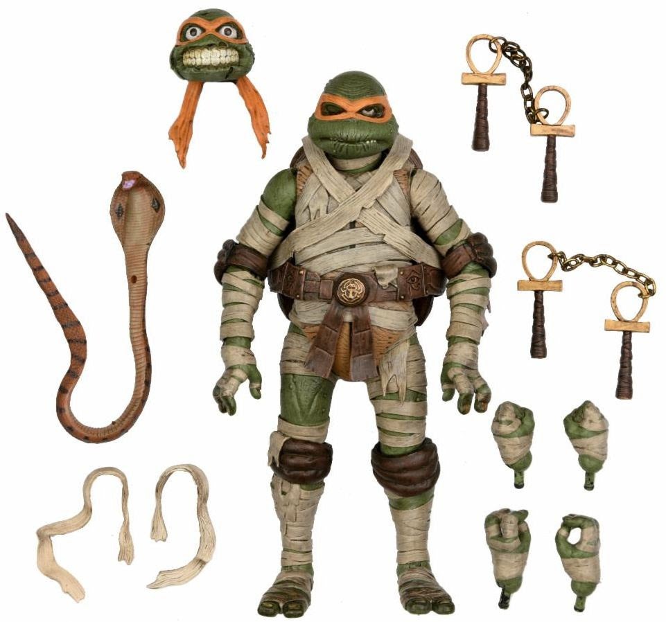 NECA - Universal Monsters x Teenage Mutant Ninja Turtles - 7" Scale Action Figure - Ultimate Michelangelo as The Mummy